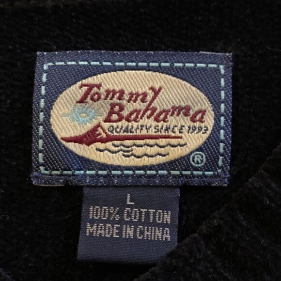 Tommy Bahama Cotton Velour Ribbed Men’s Pullover Size L Black Color - Picture 5 of 7